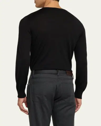 Brioni Men's Long-Sleeve Crewneck T-Shirt | Thumbnail 3 Brioni Men's Long-Sleeve Crewneck T-Shirt | Thumbnail 3