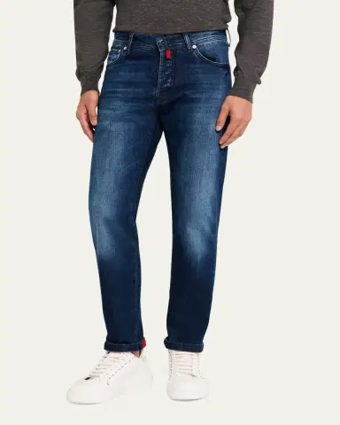 Kiton Men's Slim-Fit Dark Wash Jeans | Thumbnail 4 Kiton Men's Slim-Fit Dark Wash Jeans | Thumbnail 4