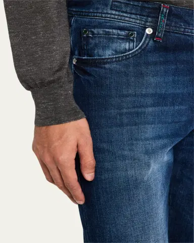 Kiton Men's Slim-Fit Dark Wash Jeans | Thumbnail 5 Kiton Men's Slim-Fit Dark Wash Jeans | Thumbnail 5