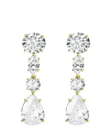 FANTASIA by DESERIO 12 TCW Linear CZ Drop Earrings | Thumbnail 1 FANTASIA by DESERIO 12 TCW Linear CZ Drop Earrings | Thumbnail 1
