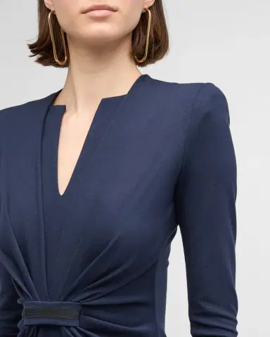 Giorgio Armani Tab Front Jersey Dress | Thumbnail 4 Giorgio Armani Tab Front Jersey Dress | Thumbnail 4