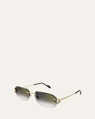 Cartier Men's Rimless Metal Rectangle Sunglasses | Thumbnail 2 Cartier Men's Rimless Metal Rectangle Sunglasses | Thumbnail 2