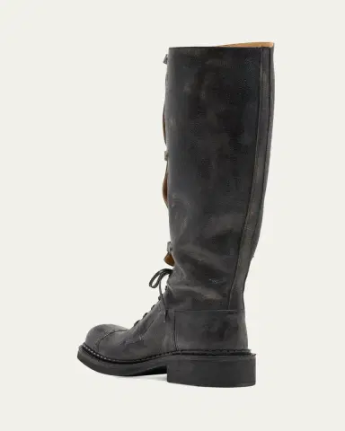 Miu Miu Antic Buckle Distressed Leather Knee-High Boots | Thumbnail 4 Miu Miu Antic Buckle Distressed Leather Knee-High Boots | Thumbnail 4