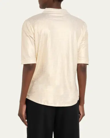 MAJESTIC FILATURES Button-Down Metallic Stretch Linen Shirt | Thumbnail 3 MAJESTIC FILATURES Button-Down Metallic Stretch Linen Shirt | Thumbnail 3