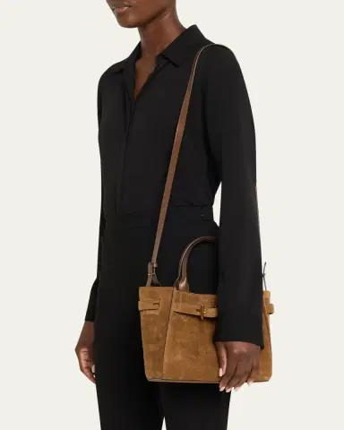 Tom Ford Audrey Small Belted Tote Bag in Suede | Thumbnail 2 Tom Ford Audrey Small Belted Tote Bag in Suede | Thumbnail 2