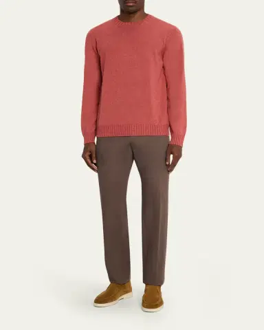 Fioroni Men's Duvet Cashmere Crewneck Sweater | Thumbnail 2 Fioroni Men's Duvet Cashmere Crewneck Sweater | Thumbnail 2