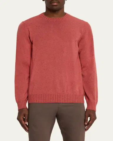 Fioroni Men's Duvet Cashmere Crewneck Sweater | Thumbnail 4 Fioroni Men's Duvet Cashmere Crewneck Sweater | Thumbnail 4
