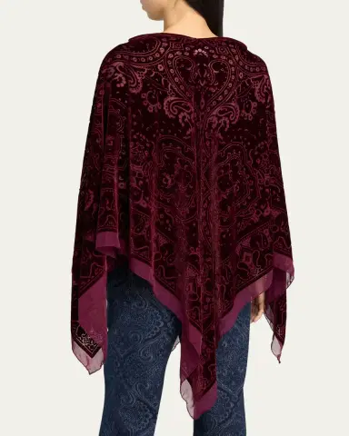 Etro Paisley-Pattern Velvet Poncho Top | Thumbnail 3 Etro Paisley-Pattern Velvet Poncho Top | Thumbnail 3