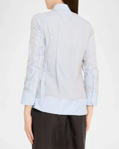 Maison Margiela Layered Draped Stripe Button-Down Blouse | Thumbnail 2 Maison Margiela Layered Draped Stripe Button-Down Blouse | Thumbnail 2