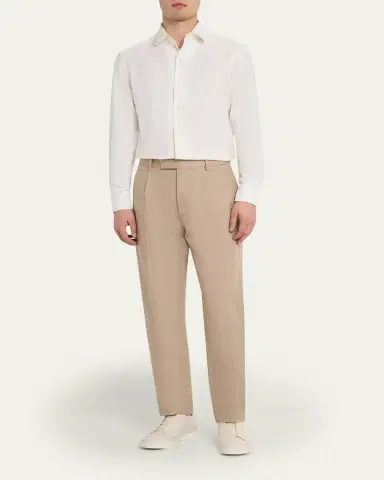 ZEGNA Men's Cashco Cashmere and Cotton Classic-Fit Sport Shirt | Thumbnail 2 ZEGNA Men's Cashco Cashmere and Cotton Classic-Fit Sport Shirt | Thumbnail 2