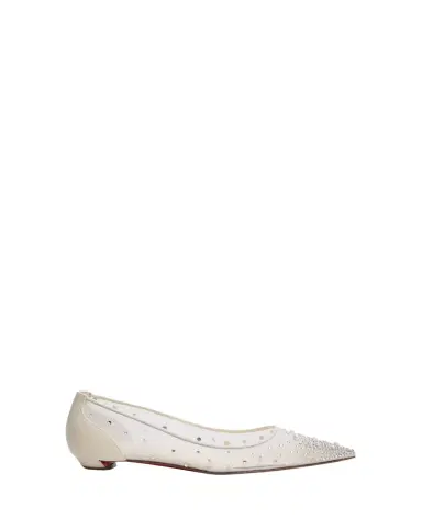 Christian Louboutin Miss Z Degrastra Embellished Mesh Red Sole Ballerina Flats | Thumbnail 1 Christian Louboutin Miss Z Degrastra Embellished Mesh Red Sole Ballerina Flats | Thumbnail 1