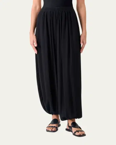 Akris punto Viscose Crepe Wide-Leg Pull-On Balloon Pants | Thumbnail 2 Akris punto Viscose Crepe Wide-Leg Pull-On Balloon Pants | Thumbnail 2