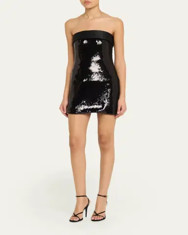 Sergio Hudson Strapless Sequined Mini Dress | Thumbnail 4 Sergio Hudson Strapless Sequined Mini Dress | Thumbnail 4