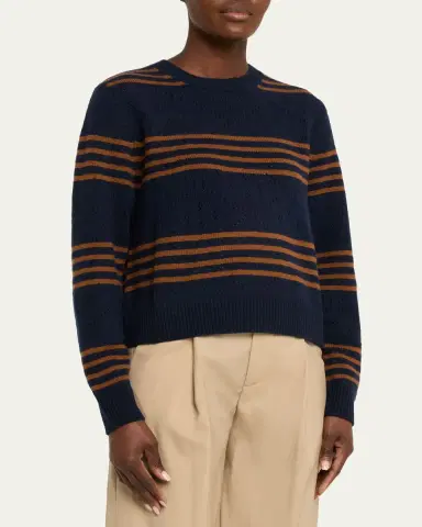 Kule SKN Striped Pointelle Cashmere Sweater | Thumbnail 4 Kule SKN Striped Pointelle Cashmere Sweater | Thumbnail 4