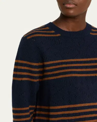 Kule SKN Striped Pointelle Cashmere Sweater | Thumbnail 5 Kule SKN Striped Pointelle Cashmere Sweater | Thumbnail 5