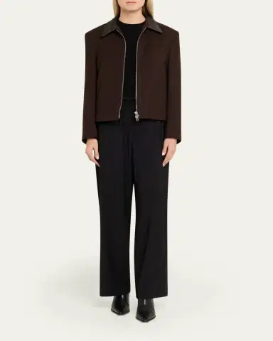 TONYWACK Leather-Trim Wool Jacket | Thumbnail 2 TONYWACK Leather-Trim Wool Jacket | Thumbnail 2