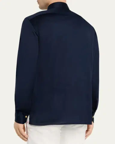 Kiton Men's Nerano Cotton Jersey Button-Down Shirt | Thumbnail 3 Kiton Men's Nerano Cotton Jersey Button-Down Shirt | Thumbnail 3