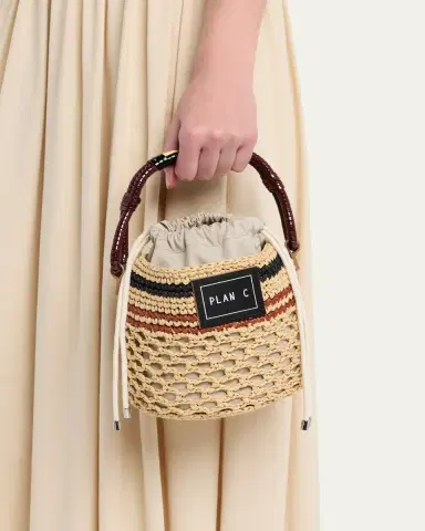 Plan C Woven Raffia Bucket Bag | Thumbnail 2 Plan C Woven Raffia Bucket Bag | Thumbnail 2