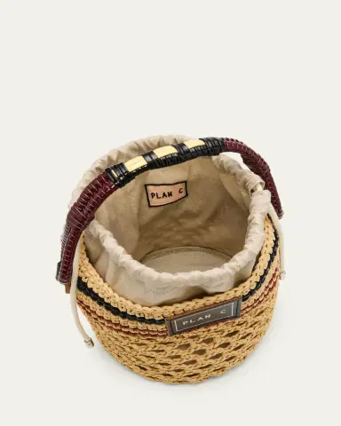 Plan C Woven Raffia Bucket Bag | Thumbnail 4 Plan C Woven Raffia Bucket Bag | Thumbnail 4