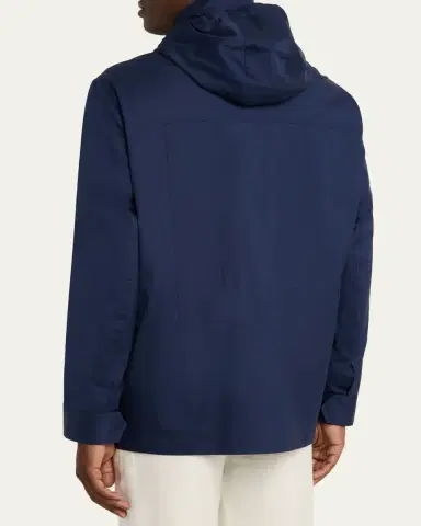 Brunello Cucinelli Men's Water-Resistant Wool Hooded Jacket | Thumbnail 3 Brunello Cucinelli Men's Water-Resistant Wool Hooded Jacket | Thumbnail 3