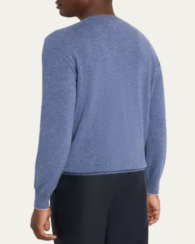 Brunello Cucinelli Men's Cashmere Knit V-Neck Sweater | Thumbnail 3 Brunello Cucinelli Men's Cashmere Knit V-Neck Sweater | Thumbnail 3