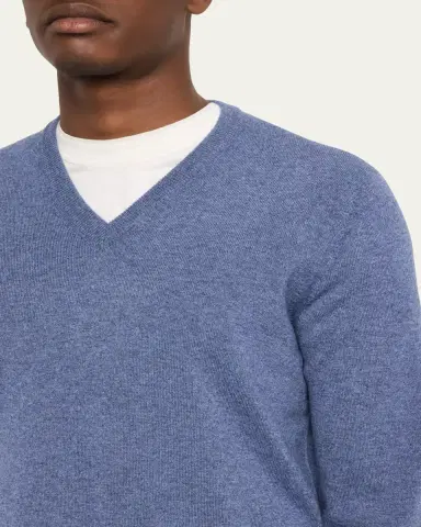 Brunello Cucinelli Men's Cashmere Knit V-Neck Sweater | Thumbnail 5 Brunello Cucinelli Men's Cashmere Knit V-Neck Sweater | Thumbnail 5