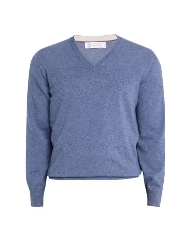 Brunello Cucinelli Men's Cashmere Knit V-Neck Sweater | Thumbnail 1 Brunello Cucinelli Men's Cashmere Knit V-Neck Sweater | Thumbnail 1