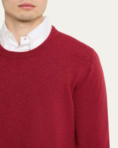 Brunello Cucinelli Men's Cashmere Knit Crewneck Sweater | Thumbnail 5 Brunello Cucinelli Men's Cashmere Knit Crewneck Sweater | Thumbnail 5