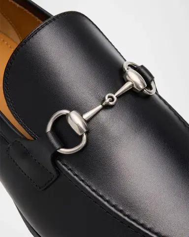 Gucci Men 's Jordaan Moccasin Leather Bit Loafers | Thumbnail 2 Gucci Men 's Jordaan Moccasin Leather Bit Loafers | Thumbnail 2