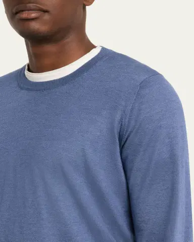 Brunello Cucinelli Men's Cashmere Knit Crewneck Sweater | Thumbnail 5 Brunello Cucinelli Men's Cashmere Knit Crewneck Sweater | Thumbnail 5