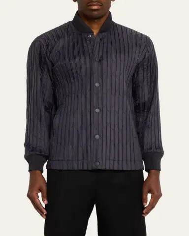 Homme Plisse Issey Miyake Men's Padded Pleats Bomber Jacket | Thumbnail 4 Homme Plisse Issey Miyake Men's Padded Pleats Bomber Jacket | Thumbnail 4