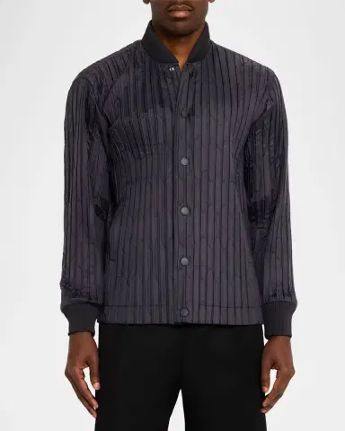 Homme Plisse Issey Miyake Men's Padded Pleats Bomber Jacket | Thumbnail 8 Homme Plisse Issey Miyake Men's Padded Pleats Bomber Jacket | Thumbnail 8