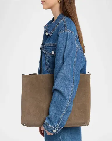 Toteme Medium Bevel Corduroy-Effect Suede Shoulder Bag | Thumbnail 6 Toteme Medium Bevel Corduroy-Effect Suede Shoulder Bag | Thumbnail 6