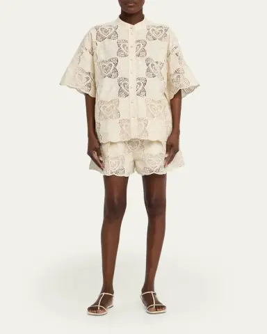 Zimmermann Wanderlust Crochet Cotton-Blend Shorts | Thumbnail 2 Zimmermann Wanderlust Crochet Cotton-Blend Shorts | Thumbnail 2