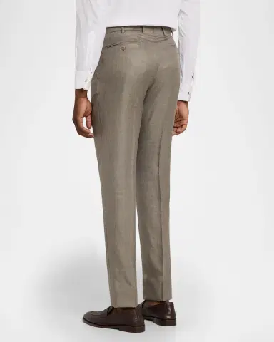 Brioni Men's Silk Twill Flat-Front Trousers | Thumbnail 7 Brioni Men's Silk Twill Flat-Front Trousers | Thumbnail 7