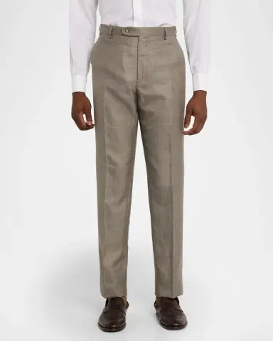 Brioni Men's Silk Twill Flat-Front Trousers | Thumbnail 8 Brioni Men's Silk Twill Flat-Front Trousers | Thumbnail 8