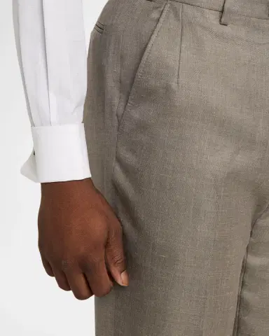 Brioni Men's Silk Twill Flat-Front Trousers | Thumbnail 9 Brioni Men's Silk Twill Flat-Front Trousers | Thumbnail 9