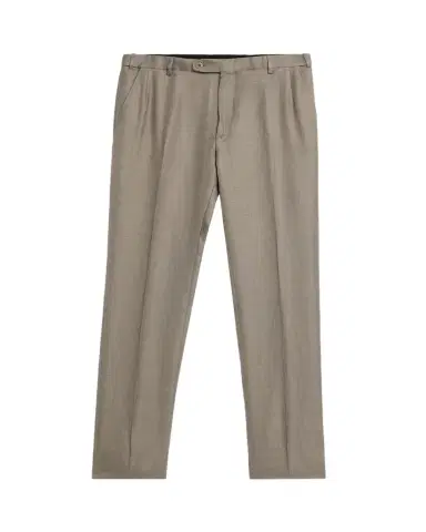 Brioni Men's Silk Twill Flat-Front Trousers | Thumbnail 1 Brioni Men's Silk Twill Flat-Front Trousers | Thumbnail 1