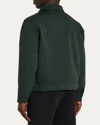 IM MEN Men's Cotton Full-Zip Trucker Jacket | Thumbnail 3 IM MEN Men's Cotton Full-Zip Trucker Jacket | Thumbnail 3