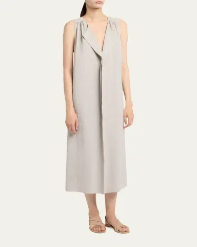 Giorgio Armani Sleeveless Silk Maxi Shirtdress | Thumbnail 4 Giorgio Armani Sleeveless Silk Maxi Shirtdress | Thumbnail 4