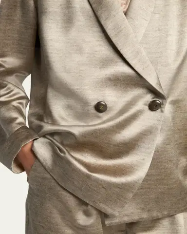Giorgio Armani Silk Double-Breasted Blazer Jacket | Thumbnail 5 Giorgio Armani Silk Double-Breasted Blazer Jacket | Thumbnail 5