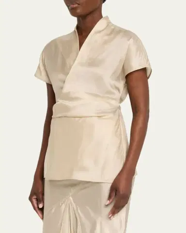 Rick Owens Short-Sleeve Wrap Top | Thumbnail 4 Rick Owens Short-Sleeve Wrap Top | Thumbnail 4