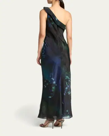 Giorgio Armani One-Shoulder Floral Silk Maxi Slip Dress | Thumbnail 3 Giorgio Armani One-Shoulder Floral Silk Maxi Slip Dress | Thumbnail 3