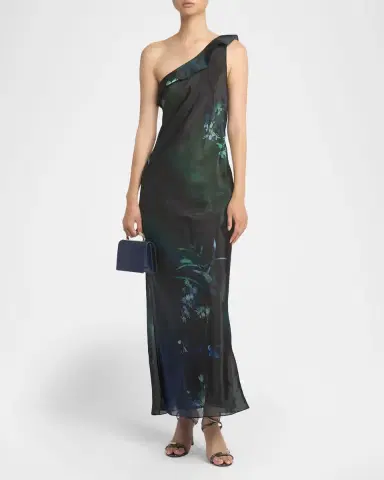 Giorgio Armani One-Shoulder Floral Silk Maxi Slip Dress | Thumbnail 6 Giorgio Armani One-Shoulder Floral Silk Maxi Slip Dress | Thumbnail 6