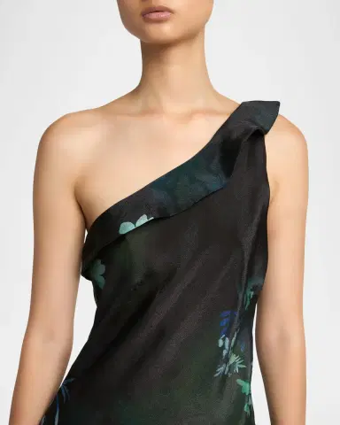 Giorgio Armani One-Shoulder Floral Silk Maxi Slip Dress | Thumbnail 9 Giorgio Armani One-Shoulder Floral Silk Maxi Slip Dress | Thumbnail 9