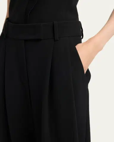 Giorgio Armani Pleated Silk Wide-Leg Cuffed Trousers | Thumbnail 5 Giorgio Armani Pleated Silk Wide-Leg Cuffed Trousers | Thumbnail 5