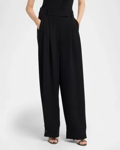 Giorgio Armani Pleated Silk Wide-Leg Cuffed Trousers | Thumbnail 8 Giorgio Armani Pleated Silk Wide-Leg Cuffed Trousers | Thumbnail 8