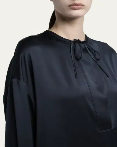 Giorgio Armani Long-Sleeve Silk Tunic Shirt | Thumbnail 5 Giorgio Armani Long-Sleeve Silk Tunic Shirt | Thumbnail 5
