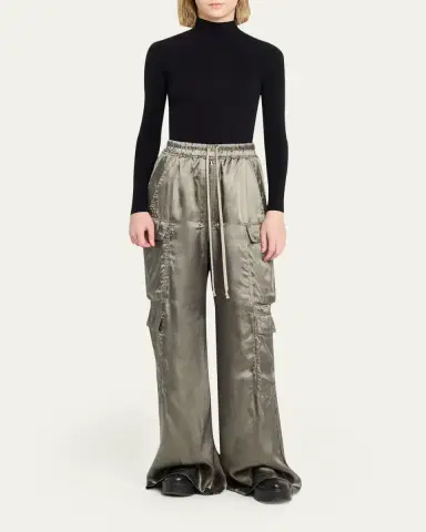 Rick Owens Belas Satin Wide-Leg Cargo Pants | Thumbnail 2 Rick Owens Belas Satin Wide-Leg Cargo Pants | Thumbnail 2
