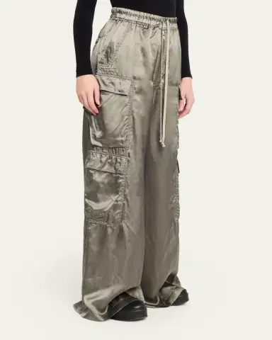 Rick Owens Belas Satin Wide-Leg Cargo Pants | Thumbnail 4 Rick Owens Belas Satin Wide-Leg Cargo Pants | Thumbnail 4